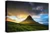 Diving Midnight Light, Summer Kirkjufell Iceland-Vincent James-Stretched Canvas