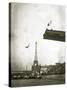Diving Off a Platform on the Ile Des Cygnes-null-Stretched Canvas