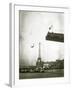 Diving Off a Platform on the Ile Des Cygnes-null-Framed Premium Photographic Print