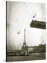 Diving Off a Platform on the Ile Des Cygnes-null-Stretched Canvas