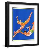 "Diving Women and Man,"August 1, 1932-John Newton Howitt-Framed Giclee Print