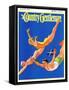 "Diving Women and Man," Country Gentleman Cover, August 1, 1932-John Newton Howitt-Framed Stretched Canvas