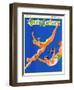 "Diving Women and Man," Country Gentleman Cover, August 1, 1932-John Newton Howitt-Framed Giclee Print