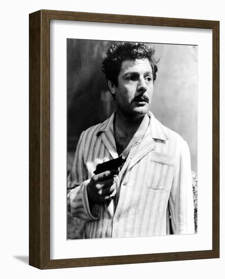 Divorce - Italian Style, Marcello Mastroianni, 1961-null-Framed Photo