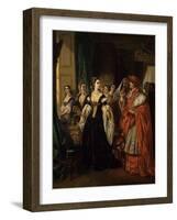 Divorce of Henry Viii and Catherine of Aragon before Cardinal of Wolsey Ca. 1530-Eugene Deveria-Framed Art Print