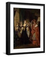 Divorce of Henry Viii and Catherine of Aragon before Cardinal of Wolsey Ca. 1530-Eugene Deveria-Framed Art Print