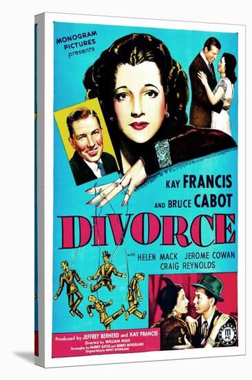 Divorce, US poster, Bruce Cabot, Kay Francis, 1945-null-Stretched Canvas