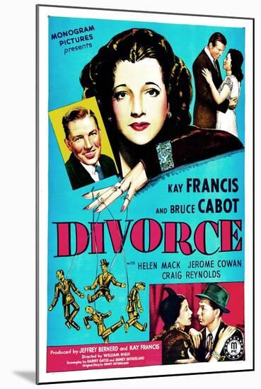 Divorce, US poster, Bruce Cabot, Kay Francis, 1945-null-Mounted Art Print