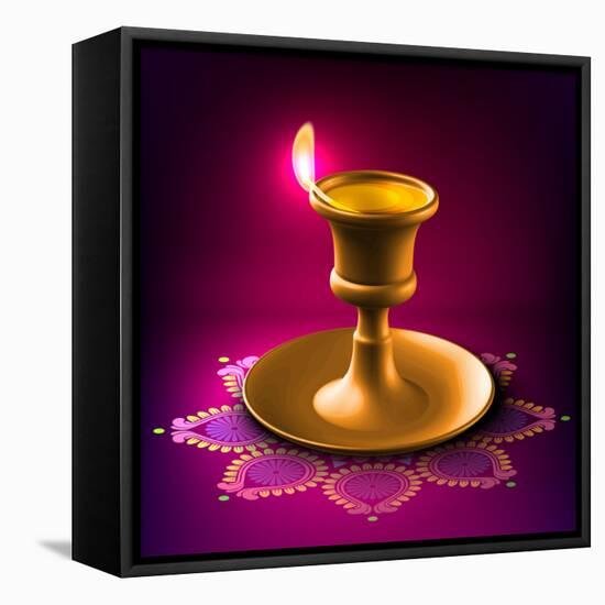 Diwali Oil Lamp-yienkeat-Framed Stretched Canvas