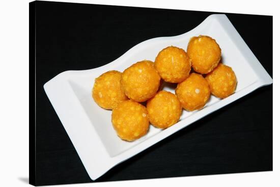 Diwali Sweet Laddoo-WITTY-Stretched Canvas