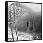 Dixon Crossing Niagara on a Tightrope-George H Barker-Framed Stretched Canvas
