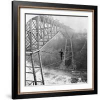 Dixon Crossing Niagara on a Tightrope-George H Barker-Framed Photographic Print