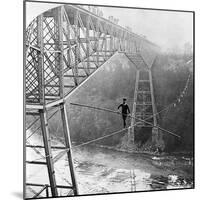 Dixon Crossing Niagara on a Tightrope-George H Barker-Mounted Photographic Print