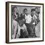 Dizzy Gillespie, "Bebop" King, with His Orchestra at a Jam Session-Allan Grant-Framed Premium Photographic Print