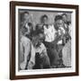 Dizzy Gillespie, "Bebop" King, with His Orchestra at a Jam Session-Allan Grant-Framed Premium Photographic Print