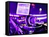 Dj Mixer With Headphones-maxoidos-Framed Stretched Canvas