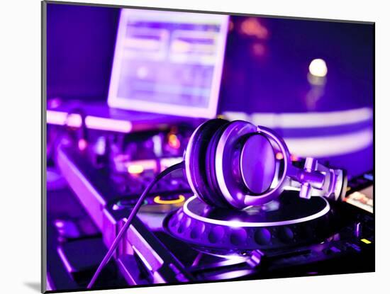 Dj Mixer With Headphones-maxoidos-Mounted Photographic Print