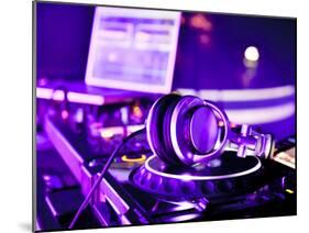 Dj Mixer With Headphones-maxoidos-Mounted Photographic Print