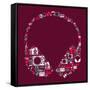 Dj Music Icon Set in Headphone Shape-Cienpies Design-Framed Stretched Canvas