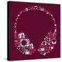 Dj Music Icon Set in Headphone Shape-Cienpies Design-Stretched Canvas