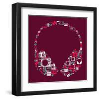 Dj Music Icon Set in Headphone Shape-Cienpies Design-Framed Art Print