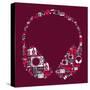 Dj Music Icon Set in Headphone Shape-Cienpies Design-Stretched Canvas