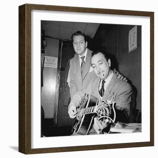 Django Reinhardt and David Rose at the Aquarium in New York City,1946-William Paul Gottlieb-Framed Photographic Print