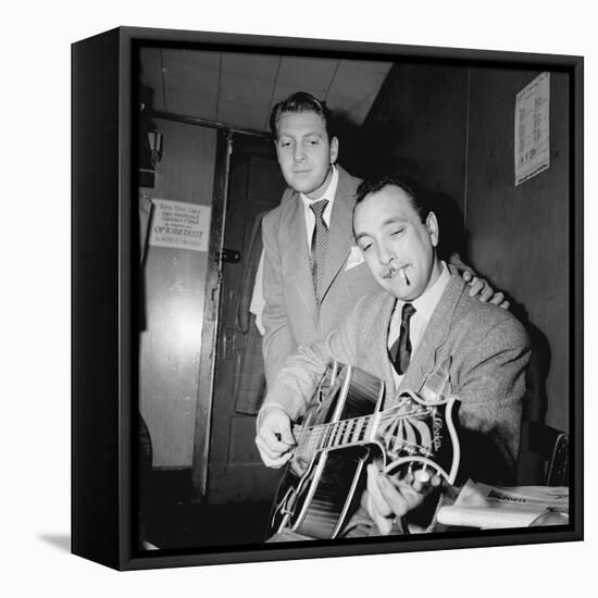 Django Reinhardt and David Rose at the Aquarium in New York City,1946-William Paul Gottlieb-Framed Stretched Canvas