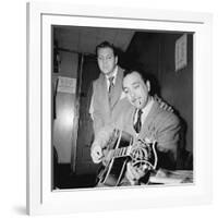 Django Reinhardt and David Rose at the Aquarium in New York City,1946-William Paul Gottlieb-Framed Photographic Print