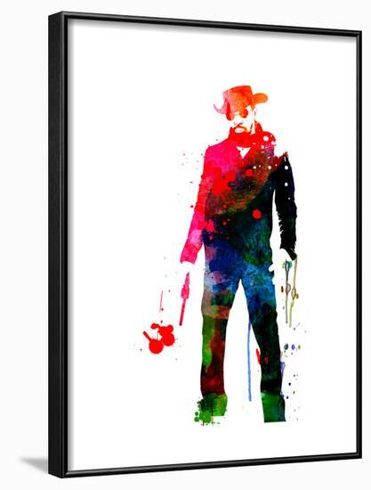 Django with a Gun Watercolor-Lora Feldman-Framed Art Print