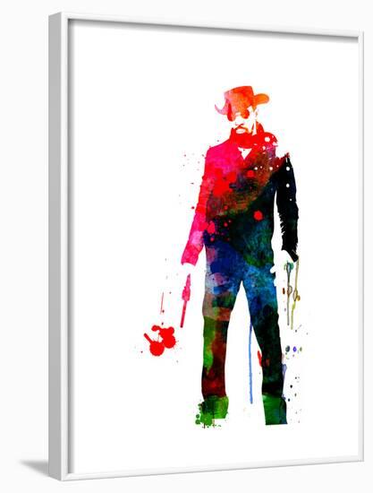 Django with a Gun Watercolor-Lora Feldman-Framed Art Print