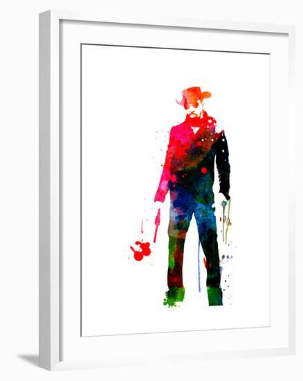 Django with a Gun Watercolor-Lora Feldman-Framed Art Print