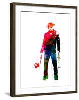 Django with a Gun Watercolor-Lora Feldman-Framed Art Print