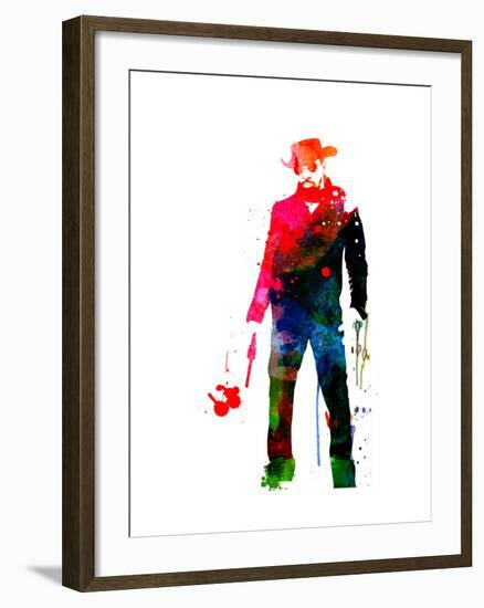 Django with a Gun Watercolor-Lora Feldman-Framed Art Print