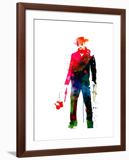 Django with a Gun Watercolor-Lora Feldman-Framed Art Print