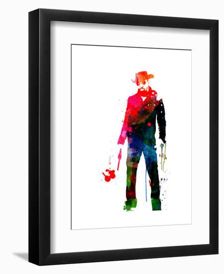 Django with a Gun Watercolor-Lora Feldman-Framed Art Print