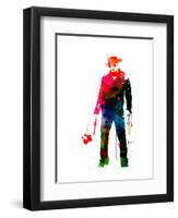 Django with a Gun Watercolor-Lora Feldman-Framed Art Print