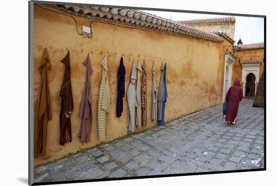 Djellaba Garments Hanging on a Wall, Chefchaouen, Morocco, North Africa, Africa-Simon Montgomery-Mounted Photographic Print