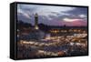 Djemaa El Fna Square and Koutoubia Mosque at Sunset-Stephen Studd-Framed Stretched Canvas