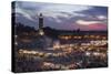 Djemaa El Fna Square and Koutoubia Mosque at Sunset-Stephen Studd-Stretched Canvas