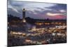 Djemaa El Fna Square and Koutoubia Mosque at Sunset-Stephen Studd-Mounted Photographic Print