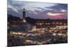 Djemaa El Fna Square and Koutoubia Mosque at Sunset-Stephen Studd-Mounted Photographic Print