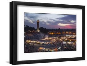 Djemaa El Fna Square and Koutoubia Mosque at Sunset-Stephen Studd-Framed Photographic Print