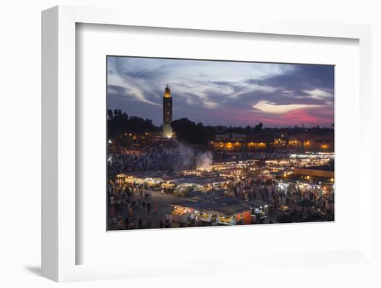 Djemaa El Fna Square and Koutoubia Mosque at Sunset-Stephen Studd-Framed Photographic Print