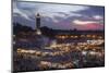 Djemaa El Fna Square and Koutoubia Mosque at Sunset-Stephen Studd-Mounted Photographic Print