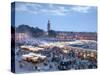 Djemma El Fna Square and Koutoubia Mosque at Dusk, Marrakech, Morrocco, North Africa, Africa-John Miller-Stretched Canvas