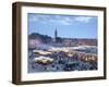 Djemma El Fna Square and Koutoubia Mosque at Dusk, Marrakech, Morrocco, North Africa, Africa-John Miller-Framed Photographic Print