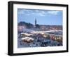 Djemma El Fna Square and Koutoubia Mosque at Dusk, Marrakech, Morrocco, North Africa, Africa-John Miller-Framed Photographic Print