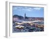 Djemma El Fna Square and Koutoubia Mosque at Dusk, Marrakech, Morrocco, North Africa, Africa-John Miller-Framed Photographic Print