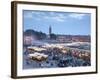 Djemma El Fna Square and Koutoubia Mosque at Dusk, Marrakech, Morrocco, North Africa, Africa-John Miller-Framed Photographic Print